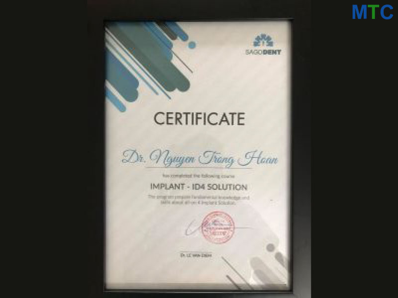 Hanoi dentist certificate