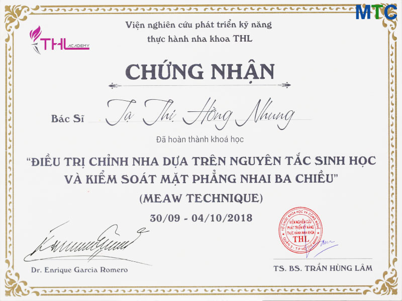 Hanoi dentist certificate