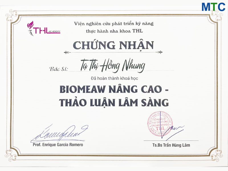 Hanoi dentist certificate