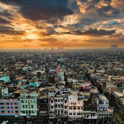 Image depicting the sky view of Delhi, India