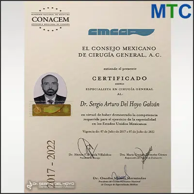 Dr. Sergio - Certificate