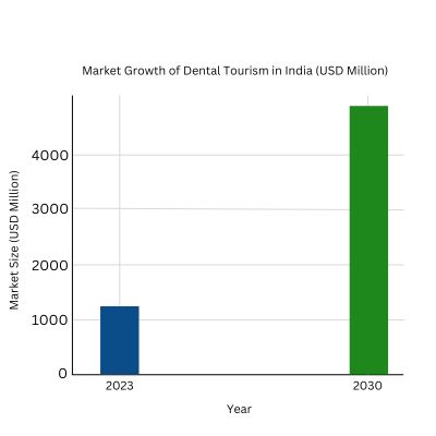 graph showing growth of dental tourism in India by 2030