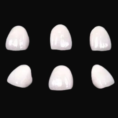 Zirconia Veneers placed on a black background