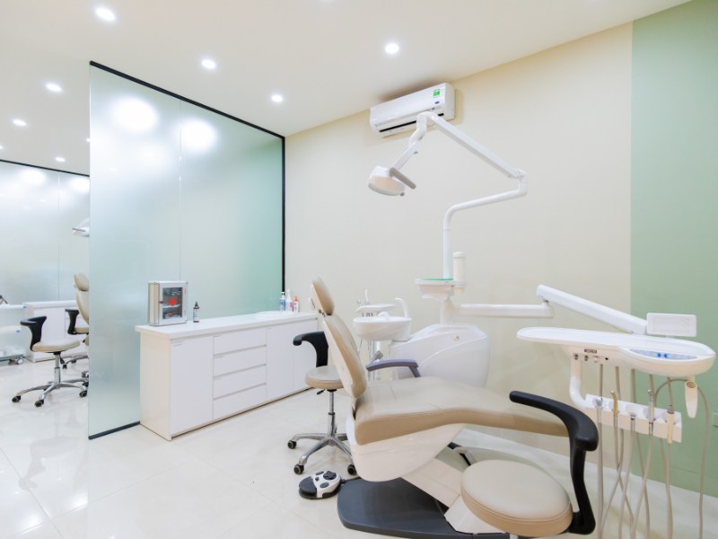 Dental chair at Greenfield Dental, Hanoi for dental implants in Vietnam. 