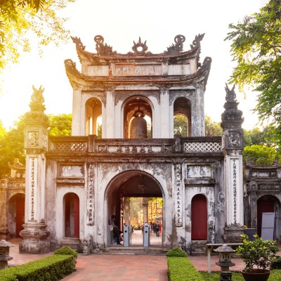 Entrance of temple of literature in Hanoi, Vietnam