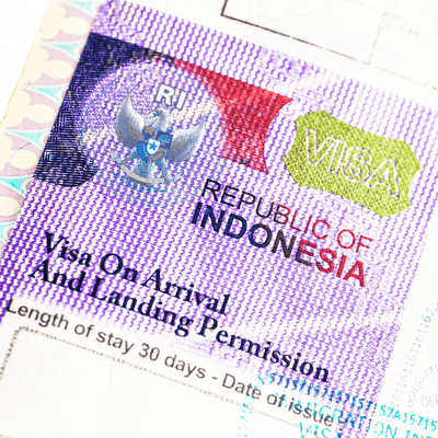 Indonesia Visa on Arrival Receipt