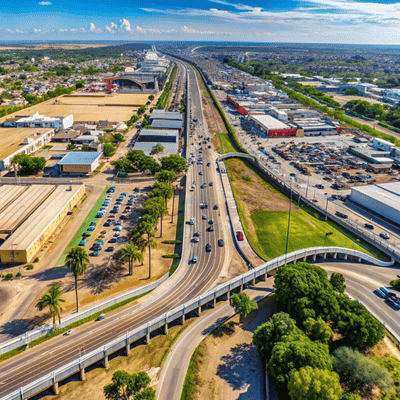 Border Crossing of Laredo Texas and Nuevo Laredo