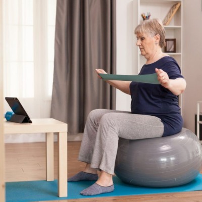 Patient Doing Online Physiotherapy