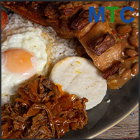 Bandeja paisa served in plate