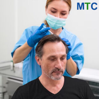 Man getting hair transplant